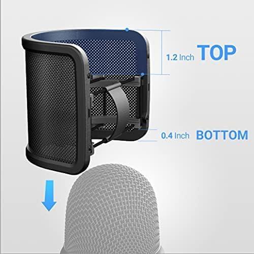 imageFIFINE Pop Filter Screen Compact Microphone Pop Shield Windscreen with Metal Mesh for Recording Studio YouTube Videos Streaming Podcast Black