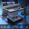 imageFIFINE Gaming Audio Mixer with XLR Cable Bundle Streaming RGB PC Mixer with Microphone Cable XLR Interface Volume Faders Mute Button Computer Mic for RecordingPodcastVocalGame Voice SC3L9