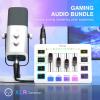 imageFIFINE Gaming Equipment Bundle Dynamic XLRUSB Gaming Microphone Set with Streaming Audio Mixer for Podcast Recording Video Vocal RGB Gamer Set with Volume FaderXLR Interface for PCAmpliGame KS5White