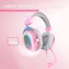 imageFIFINE Gaming Headset for PCWired Headphones with Microphone71 Surround Sound Computer USB Headset for Laptop Streaming Headphones on PS4PS5 with EQ Mode RGB Soft Ear Pads  AmpliGame H6Pink