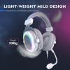 imageFIFINE Gaming Headset for PCWired Headphones with Microphone71 Surround Sound Computer USB Headset for Laptop Streaming Headphones on PS4PS5 with EQ Mode RGB Soft Ear Pads  AmpliGame H6White