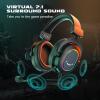 imageFIFINE Gaming Headset for PCWired Headphones with Microphone71 Surround Sound Computer USB Headset for Laptop Streaming Headphones on PS4PS5 with EQ Mode RGB Soft Ear Pads  AmpliGame H6Black