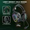 imageFIFINE Gaming Headset for PCWired Headphones with Microphone71 Surround Sound Computer USB Headset for Laptop Streaming Headphones on PS4PS5 with EQ Mode RGB Soft Ear Pads  AmpliGame H6Black