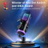 imageFIFINE Gaming PC Microphone USB Streaming Microphone with Game Chat Balance Computer Condenser Desktop RGB Mic with Mute Button Noise Cancellation for PodcastTwitchDiscordAMPLIGAME AM6