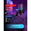 imageFIFINE Gaming Streaming USB PC Microphone for Mac OSWindows AmpliGame Condenser Cardioid Mic with RGB for Video Vocal Recording Twitch Discord Gamer Computer MicBlueBlack