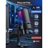 imageFIFINE Gaming USB Microphone PC Computer Mic with 4 Polar Patterns for Podcast Streaming Recording YouTube RGB Condenser Desktop Mic for Windows Mac with Headphone JackAmpliGame A8 PlusA8PLUS