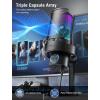 imageFIFINE Gaming USB Microphone PC Computer Mic with 4 Polar Patterns for Podcast Streaming Recording YouTube RGB Condenser Desktop Mic for Windows Mac with Headphone JackAmpliGame A8 PlusA8PLUS