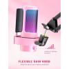 imageFIFINE Gaming USB Microphone PC Computer Mic with 4 Polar Patterns for Podcast Streaming Recording YouTube RGB Condenser Desktop Mic for Windows Mac with Headphone JackAmpliGame A8 PlusPink