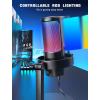 imageFIFINE Gaming USB Microphone PC Computer Mic with 4 Polar Patterns for Podcast Streaming Recording YouTube RGB Condenser Desktop Mic for Windows Mac with Headphone JackAmpliGame A8 PlusBlack