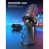 imageFIFINE Gaming USB Microphone PC Computer Mic with 4 Polar Patterns for Podcast Streaming Recording YouTube RGB Condenser Desktop Mic for Windows Mac with Headphone JackAmpliGame A8 PlusBlack
