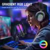 imageFIFINE Gaming USB Microphone with Headset Bundle for PS5 PC Condenser Mic with Quick Mute RGB Gain Control for Streaming Wired Headphones with Microphone Set with EQ Mode Soft Ear Pads A6VH6