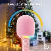imageFIFINE Karaoke Microphone Bluetooth Wireless Mic Speaker Singing Handheld Portable Microphone Mic for Kids Adults Boys Girls Mic with RGB for Birthday Party Home KTVAmpliSing E2 PinkPink