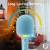 imageFIFINE Karaoke Microphone Bluetooth Wireless Mic Speaker Singing Handheld Portable Microphone Mic for Kids Adults Boys Girls Mic with RGB for Birthday Party Home KTVAmpliSing E2 PinkBlue