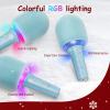 imageFIFINE Karaoke Microphone Bluetooth Wireless Mic Speaker Singing Handheld Portable Microphone Mic for Kids Adults Boys Girls Mic with RGB for Birthday Party Home KTVAmpliSing E2 PinkBlue
