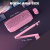 imageFIFINE Microphone Boom Arm Low Profile Adjustable Stick Microphone Arm Stand with Desk Mount Clamp Screw Adapter Cable Management for Podcast Streaming Gaming StudioBM88Pink