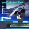imageFIFINE Microphone Boom Arm Low Profile Adjustable Stick Microphone Arm Stand with Desk Mount Clamp Screw Adapter Cable Management for Podcast Streaming Gaming StudioBM88White