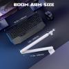 imageFIFINE Microphone Boom Arm Low Profile Adjustable Stick Microphone Arm Stand with Desk Mount Clamp Screw Adapter Cable Management for Podcast Streaming Gaming StudioBM88White