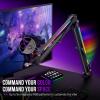 imageFIFINE Microphone Boom Arm Metal Mic Arm Stand with RGB Control 38 to 58 Screw Adapter Desk Mount Clamp Suspension Scissor Microphone Stand for Gaming StreamingAmpliGame BM38 Black