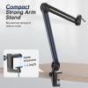 imageFIFINE Microphone Boom Arm Stand Metal Heavy Duty Mic Stand Scissor Suspension Adjustable Boom Arm for Podcast Recording Streaming Gaming with Desk Clamp 58quot Screw Cable TiesBM63 WhiteBlack