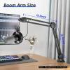 imageFIFINE Microphone Boom Arm Stand Metal Heavy Duty Mic Stand Scissor Suspension Adjustable Boom Arm for Podcast Recording Streaming Gaming with Desk Clamp 58quot Screw Cable TiesBM63 WhiteBlack