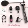 imageFIFINE Podcast Microphone KitUSB PC Computer Recording Microphone Condenser Mic Set for Streaming Gaming VoiceOver Meeting with Arm Stand Shock Mount Pop FilterT669 Rose RedRose Red