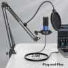 imageFIFINE Podcast Microphone KitUSB PC Computer Recording Microphone Condenser Mic Set for Streaming Gaming VoiceOver Meeting with Arm Stand Shock Mount Pop FilterT669 Rose RedBlue