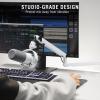 imageFIFINE Studio XLR Mic and Boom Arm Bundle Dynamic Microphone with Mute Button Gain Knob Shock Mount for Recording Low Profile Mic Stand with Cable Management for Podcast Gaming K688WBM88W