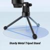 imageFIFINE Tripod Stand for Desktop Microphone with Nonslip Rubber Feet Sturdy Metal Construction Foldable Desk Mic Stand for Gaming Podcasting Meetings Chatting
