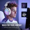 imageFIFINE USB Gaming Headset Flowing RGB Lighting  71 Surround Sound  Detachable Mic  Soft Ear Pads OverEar Headset with Control Box for PC Laptop Mac PS5PS4  AmpliGame H13WP WhiteampampPurpleWhite and Purple