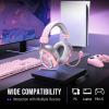 imageFIFINE USB Gaming Headset Flowing RGB Lighting  71 Surround Sound  Detachable Mic  Soft Ear Pads OverEar Headset with Control Box for PC Laptop Mac PS5PS4  AmpliGame H13WP WhiteampampPurplePink