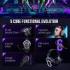 imageFIFINE USB Gaming Headset Flowing RGB Lighting  71 Surround Sound  Detachable Mic  Soft Ear Pads OverEar Headset with Control Box for PC Laptop Mac PS5PS4  AmpliGame H13WP WhiteampampPurpleBlack and Purple