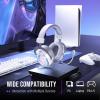 imageFIFINE USB Gaming Headset Flowing RGB Lighting  71 Surround Sound  Detachable Mic  Soft Ear Pads OverEar Headset with Control Box for PC Laptop Mac PS5PS4  AmpliGame H13WP WhiteampampPurpleWhite and Purple