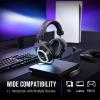 imageFIFINE USB Gaming Headset Flowing RGB Lighting  71 Surround Sound  Detachable Mic  Soft Ear Pads OverEar Headset with Control Box for PC Laptop Mac PS5PS4  AmpliGame H13WP WhiteampampPurpleBlack and Purple