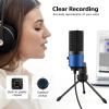 imageFIFINE USB Gaming Microphone for PC Desktop PS4 and Mac Gain Control External Condenser Computer Mic for Streaming Podcasting Twitch Discord Green  K669GBlue