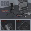 imageFIFINE USB Gaming Microphone for PC Desktop PS4 and Mac Gain Control External Condenser Computer Mic for Streaming Podcasting Twitch Discord Green  K669GBlack