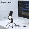 imageFIFINE USB Gaming Microphone for PC Desktop PS4 and Mac Gain Control External Condenser Computer Mic for Streaming Podcasting Twitch Discord Green  K669GWhite