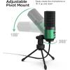 imageFIFINE USB Gaming Microphone for PC Desktop PS4 and Mac Gain Control External Condenser Computer Mic for Streaming Podcasting Twitch Discord Green  K669GGreen