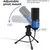 imageFIFINE USB Gaming Microphone for PC Desktop PS4 and Mac Gain Control External Condenser Computer Mic for Streaming Podcasting Twitch Discord Green  K669GBlue