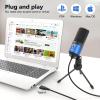 imageFIFINE USB Gaming Microphone for PC Desktop PS4 and Mac Gain Control External Condenser Computer Mic for Streaming Podcasting Twitch Discord Green  K669GBlue