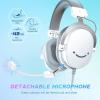 imageFIFINE USB PC Gaming Headset with 35mm Audio Jack Detachable Microphone 71 Surround Sound Volume Control Streaming OverEar Wired Headphones for Computer PS5 Controller XboxH9 WhiteWhite