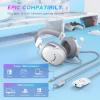 imageFIFINE USB PC Gaming Headset with 35mm Audio Jack Detachable Microphone 71 Surround Sound Volume Control Streaming OverEar Wired Headphones for Computer PS5 Controller XboxH9 WhiteWhite