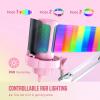 imageFIFINE USB Streaming Microphone with Boom Arm Gaming Mic Kit for PC PS4PS5 Podcast Microphone for Podcast with RGB Control Mute Button Gain Knob Headphones Jack Pop FilterA8T PinkPink