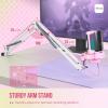 imageFIFINE USB Streaming Microphone with Boom Arm Gaming Mic Kit for PC PS4PS5 Podcast Microphone for Podcast with RGB Control Mute Button Gain Knob Headphones Jack Pop FilterA8T PinkPink