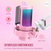 imageFIFINE USB Streaming Microphone with Boom Arm Gaming Mic Kit for PC PS4PS5 Podcast Microphone for Podcast with RGB Control Mute Button Gain Knob Headphones Jack Pop FilterA8T PinkPink
