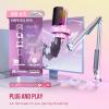 imageFIFINE USB Streaming Microphone with Boom Arm Gaming Mic Kit for PC PS4PS5 Podcast Microphone for Podcast with RGB Control Mute Button Gain Knob Headphones Jack Pop FilterA8T PinkPink