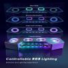 imageFifine PC Speakers for Desktop Bluetooth Computer Speakers Wireless for Gaming Streaming Party ESport RGB Loudspeaker with Auxin Audio Jack Controllable RGB Volume Button A16 BlackBlack