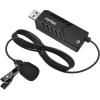 imageFifine USB Lavalier Lapel Microphone Clipon Cardioid Condenser Computer Mic Plug and Play USB Microphone with Sound Card for PC and MacK053