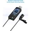 imageFifine USB Lavalier Lapel Microphone Clipon Cardioid Condenser Computer Mic Plug and Play USB Microphone with Sound Card for PC and MacK053