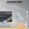 imageMicrophone Arm Stand FIFINE Suspension Boom Scissor Mic Stand with Heavy Duty Clamp 38quot to 58quot Adapter for Voiceover Gaming Recording Studio Home Office CS1White