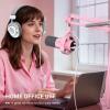 imageMicrophone Arm Stand FIFINE Suspension Boom Scissor Mic Stand with Heavy Duty Clamp 38quot to 58quot Adapter for Voiceover Gaming Recording Studio Home Office CS1Pink